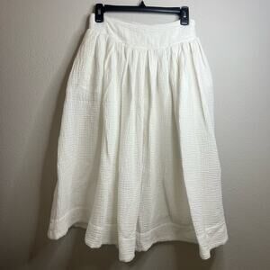 Midi Skirt Festival Gauze Minimalist Lined Cottage Festival Boho Lagenlook Coast
